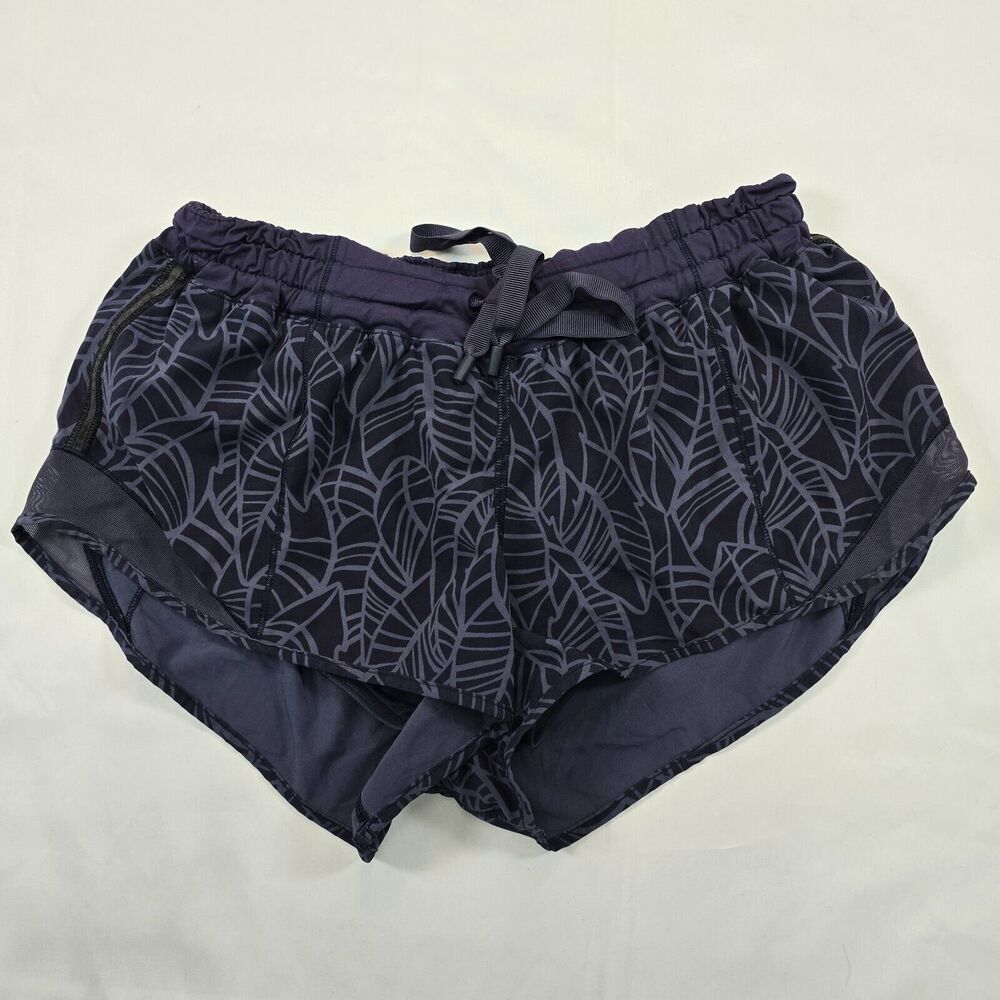 Lululemon Women's Hotty Hot Shorts Pretty Palm Cadet Blue Size 6